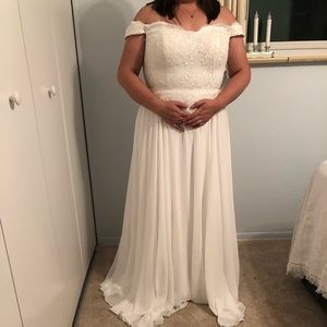 White floor length dress